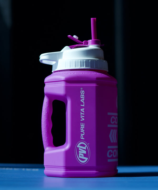 PVL® CONQUER 1.89L Flip-N-Sip Gym Jug / Bottle (Purple)