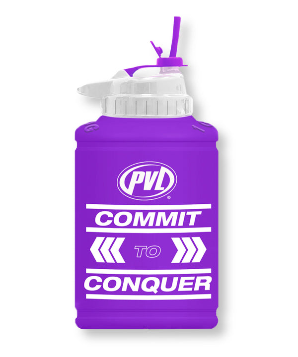PVL® CONQUER 1.89L Flip-N-Sip Gym Jug / Bottle (Purple)