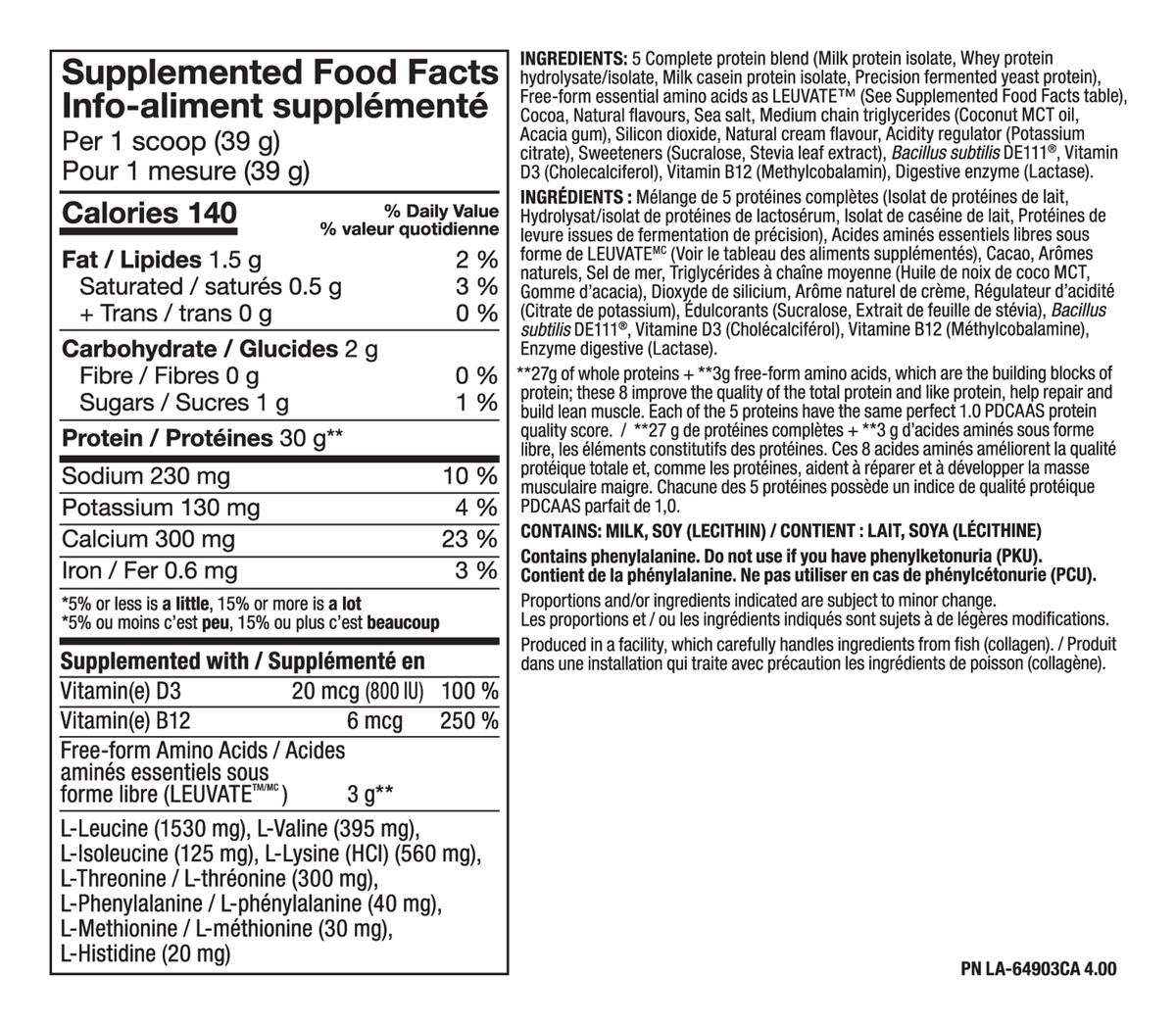 Nutrition facts