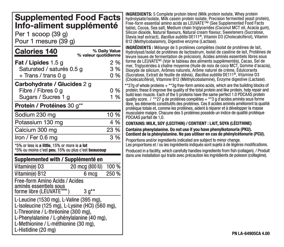 Nutrition facts