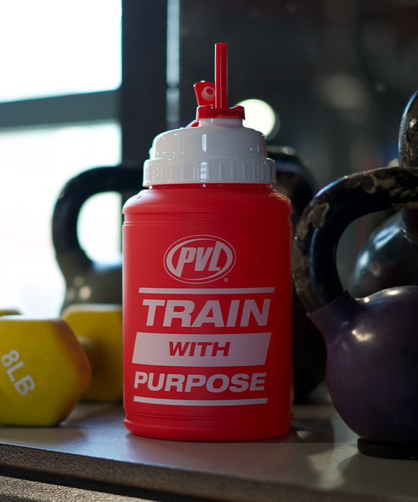 PVL® PURPOSE 1.89L Flip-N-Sip Gym Jug / Bottle (Red)