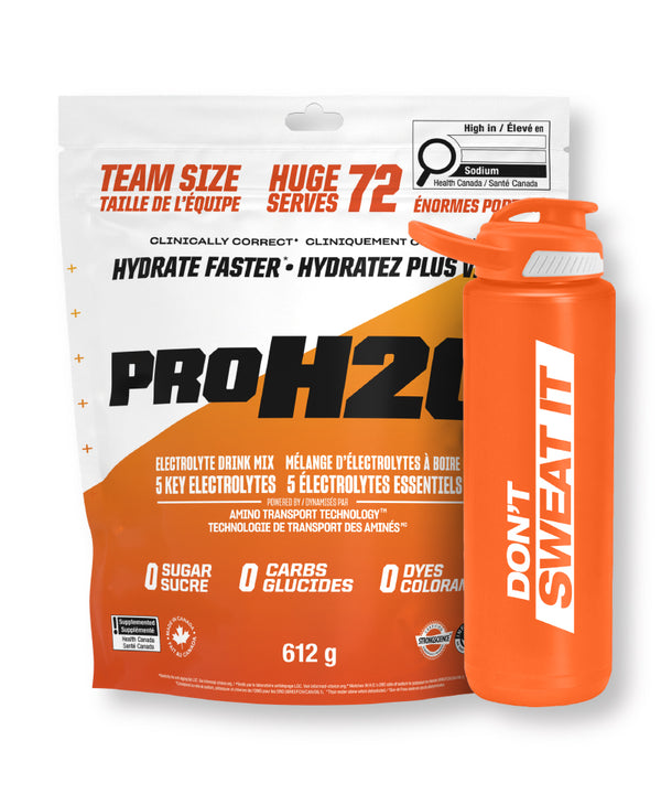 PROH2O Orange/Peach Mango Bundle (612g + FREE Squeeze Bottle)