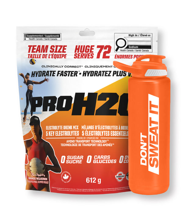 PROH2O Orange/Peach Mango Bundle (612g + FREE Squeeze Bottle)