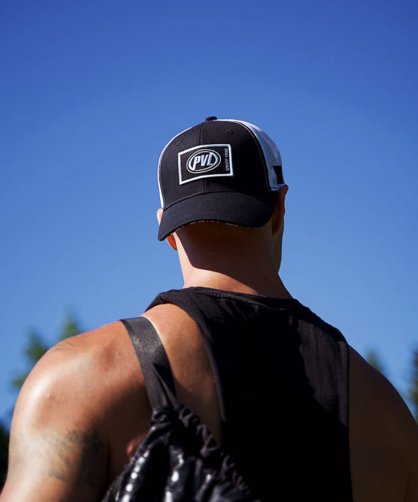 Patched Trucker Cap (White/Black)